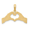 Lex & Lu 14k Yellow Gold Hands Forming a Heart Charm - 3 - Lex & Lu