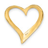 Lex & Lu 14k Yellow Gold 2D Large Floating Heart Slide - 4 - Lex & Lu