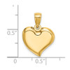 Lex & Lu 14k Yellow Gold 2D and Polished Teardrop Heart Charm LALK7117 - 3 - Lex & Lu