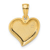 Lex & Lu 14k Yellow Gold 2D and Polished Teardrop Heart Charm LALK7117 - 4 - Lex & Lu