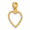 Lex & Lu 14k Yellow Gold 3D Rope Heart Charm - 5 - Lex & Lu