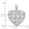 Lex & Lu 14k White Gold D/C Heart Pattern On Heart Charm - 4 - Lex & Lu