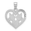 Lex & Lu 14k White Gold Doves In Heart Charm - 4 - Lex & Lu