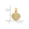 Lex & Lu 14k Yellow Gold 3D and D/C Mini Puffed Heart Charm - 3 - Lex & Lu