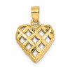 Lex & Lu 14k Yellow Gold 3D and D/C Puffed Heart Charm LALK7131 - Lex & Lu