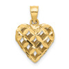 Lex & Lu 14k Yellow Gold 3D and D/C Puffed Heart Charm LALK7131 - 4 - Lex & Lu