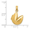 Lex & Lu 14k Yellow Gold 3D Moveable Fortune Cookie Charm - 5 - Lex & Lu