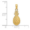 Lex & Lu 14k Yellow Gold 2D and Textured PINEAPPLE Charm - 3 - Lex & Lu