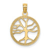 Lex & Lu 14k Yellow Gold 3D Small Tree Of Life In Round Frame Charm - Lex & Lu