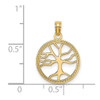 Lex & Lu 14k Yellow Gold 3D Small Tree Of Life In Round Frame Charm - 3 - Lex & Lu