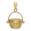 Lex & Lu 14k Yellow Gold 3D Moveable NANTUCKET BASKET Charm - 4 - Lex & Lu