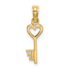 Lex & Lu 14k Yellow Gold Key w/Heart Charm - 3 - Lex & Lu