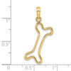 Lex & Lu 14k Yellow Gold Cut-Out and Polished Dog Bone Charm - 3 - Lex & Lu