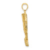 Lex & Lu 14k Yellow Gold 2D and Polished and Textured NEFERTITI Profile Charm - 2 - Lex & Lu