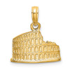 Lex & Lu 14k Yellow Gold Texture and 2D COLISEUM Charm - Lex & Lu