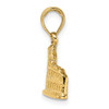 Lex & Lu 14k Yellow Gold Texture and 2D COLISEUM Charm - 2 - Lex & Lu