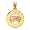 Lex & Lu 14k Yellow Gold 3D San Francisco Disc w/Cable Car Charm - 4 - Lex & Lu