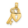 Lex & Lu 14k Yellow Gold Dangling Heart and Key Charm - Lex & Lu