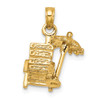 Lex & Lu 14k Yellow Gold 3D Beach Chair w/Umbrella Charm LALK7204 - 4 - Lex & Lu