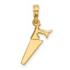 Lex & Lu 14k Yellow Gold 3D SAW Charm - 4 - Lex & Lu