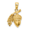 Lex & Lu 14k Yellow Gold 3D Acorn With Single Leaf Charm - 3 - Lex & Lu