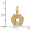 Lex & Lu 14k Yellow Gold 3D Washington D.C. Pentagon Overview Charm - 3 - Lex & Lu