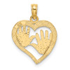 Lex & Lu 14k Yellow Gold Cut-Out Double Hand Prints In Heart Charm - 4 - Lex & Lu