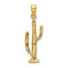 Lex & Lu 14k Yellow Gold 3D Saguaro Cactus Charm - Lex & Lu