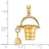 Lex & Lu 14k Yellow Gold 3D and Moveable Beach Bucket w/Shovel Charm - 3 - Lex & Lu