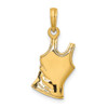 Lex & Lu 14k Yellow Gold 3D Tank Top Shirt w/Heart Charm - 4 - Lex & Lu