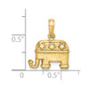 Lex & Lu 14k Yellow Gold 3D and Textured Republican Elephant Charm - 3 - Lex & Lu