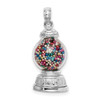 Lex & Lu 14k White Gold 3D Moveable Gumball Machine Glass Pendant - 3 - Lex & Lu