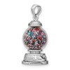 Lex & Lu 14k White Gold 3D Moveable Gumball Machine Glass Pendant - 4 - Lex & Lu