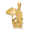 Lex & Lu 14k Yellow Gold 3D Beach Chair w/Umbrella Charm LALK7316 - 5 - Lex & Lu