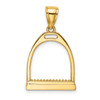 Lex & Lu 14k Yellow Gold 3D and Polished Large Horse Stirrup Charm - 4 - Lex & Lu