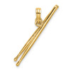 Lex & Lu 14k Yellow Gold 3D Moveable DRUM STICKS Charm - Lex & Lu