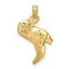 Lex & Lu 14k Yellow Gold 3D Cowboy Boot Charm - Lex & Lu