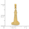 Lex & Lu 14k Yellow Gold Flat and Textured Lighthouse Charm - 3 - Lex & Lu