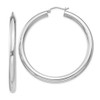 Lex & Lu Sterling Silver w/Rhodium 4mm Round Hoop Earrings LAL23876 - Lex & Lu