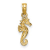 Lex & Lu 14k Yellow Gold 2D Mini Seahorse Charm - 4 - Lex & Lu