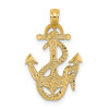 Lex & Lu 14k Yellow Gold Polished Anchor and Rope Charm - Lex & Lu