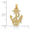 Lex & Lu 14k Yellow Gold Polished Anchor and Rope Charm - 3 - Lex & Lu