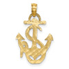 Lex & Lu 14k Yellow Gold Polished Anchor and Rope Charm - 4 - Lex & Lu