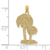 Lex & Lu 14k Yellow Gold 2D Textured Double Palm Trees Charm - 3 - Lex & Lu