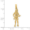 Lex & Lu 14k Yellow Gold 3D Scuba Diver Charm - 3 - Lex & Lu