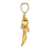 Lex & Lu 14k Yellow Gold 2D Polished and Engraved Open Mouth Dolphin Charm - 2 - Lex & Lu