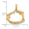 Lex & Lu 14k Yellow Gold 2D Polished NAGSHEAD w/Jumping Dolphins Charm - 3 - Lex & Lu
