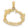 Lex & Lu 14k Yellow Gold 2D Polished NAGSHEAD w/Jumping Dolphins Charm - 4 - Lex & Lu