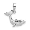 Lex & Lu 14k White Gold Textured Dolphin Jumping Charm - Lex & Lu