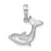 Lex & Lu 14k White Gold Textured Dolphin Jumping Charm - 4 - Lex & Lu